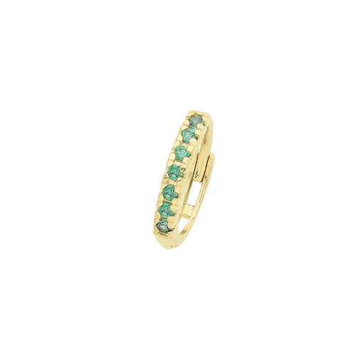 9ct Yellow Gold Multicolour CZ Solo Hoop Earring
