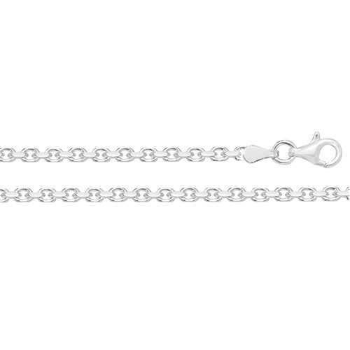 Sterling Silver Faceted Belcher Chain 18 inch