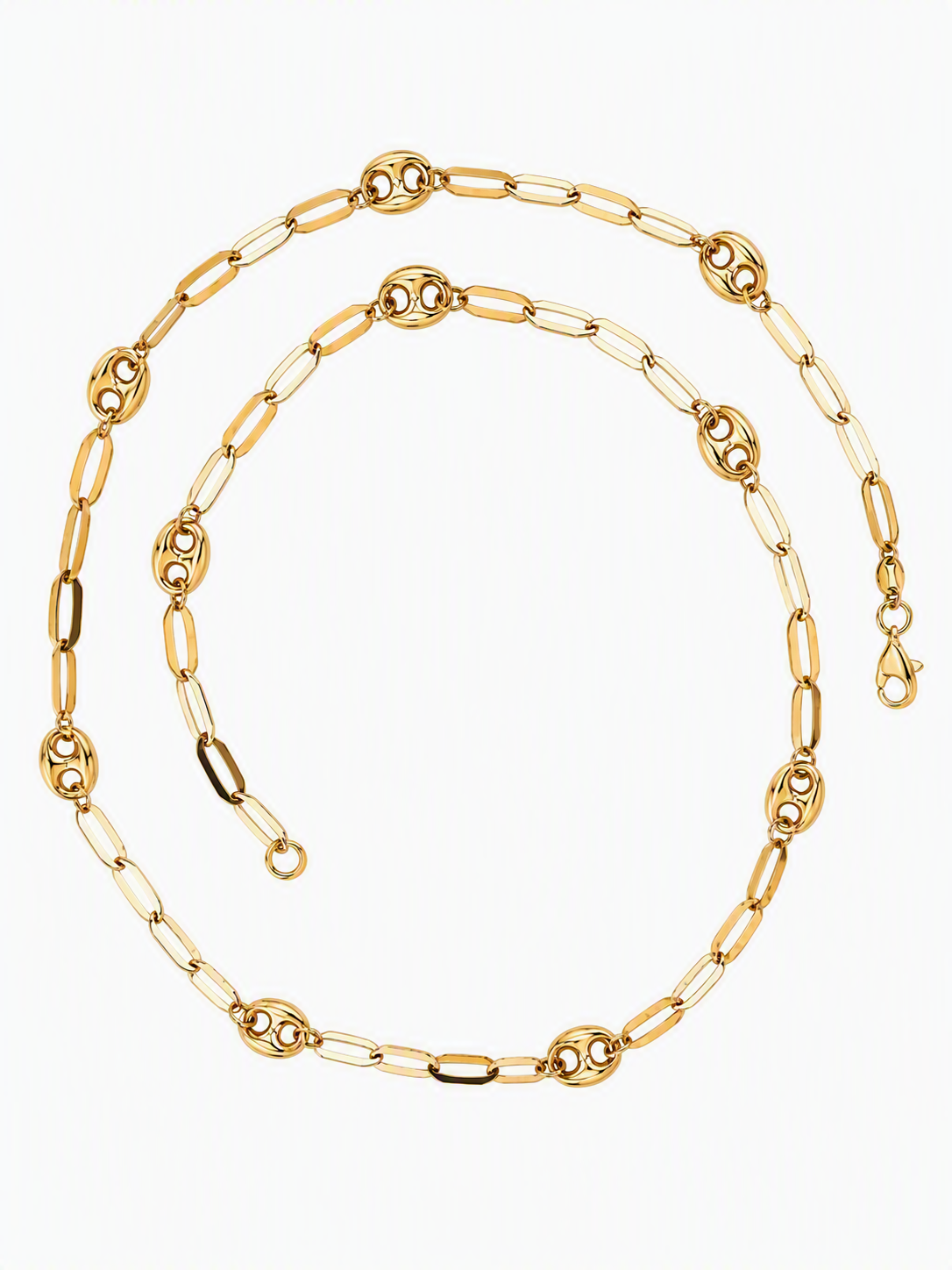 9ct Yellow Gold Paperlink & Anchor Link Chain