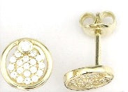 9ct Yellow Gold Cubic Zirconia Cross Stud Earrings