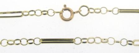 Vintage 9ct Yellow Gold 1x9 Belcher Figaro Chain 24'
