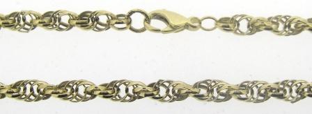 Vintage 9ct Yellow Gold Rope Chain 20'