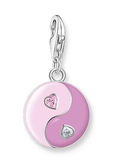 Thomas Sabo Sterling Silver Pink Yin & Yang Charm with Cubic Zirconia