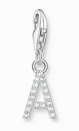 Thomas Sabo Sterling Silver Letter A Charm with Cubic Zirconia