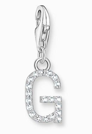 Thomas Sabo Sterling Silver Letter G Charm with Cubic Zirconia