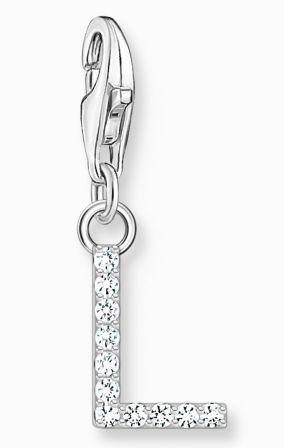 Thomas Sabo Sterling Silver Letter L Charm with Cubic Zirconia