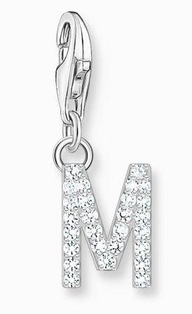 Thomas Sabo Sterling Silver Letter M Charm with Cubic Zirconia