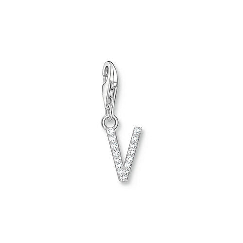 Thomas Sabo Sterling Silver CZ Letter V Charm
