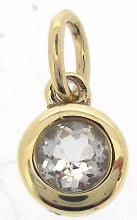9ct Yellow Gold White Topaz Birthstone Charm