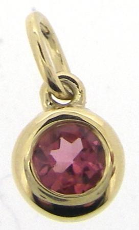 9ct Yellow Gold Pink Tourmaline Charm