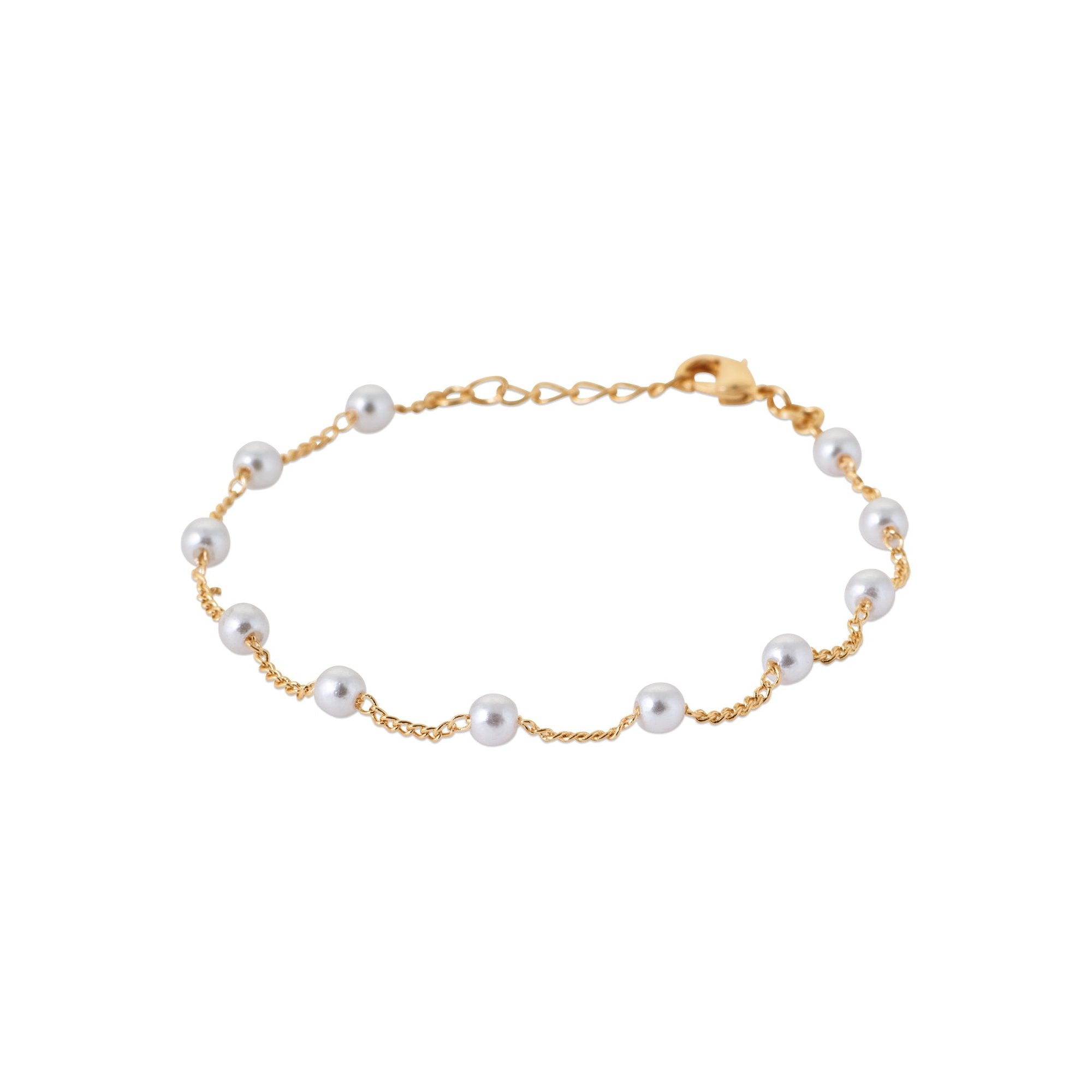 Passion for Life - Yellow Gold Plated Synthetic Pearl Bracelet 18cm