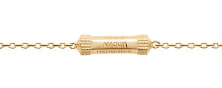 Language Of Love - Yellow Gold Plated Chain with Bar Writing Desir - Espoir - Amore - Harmonie - Passion - Protection Bracelet