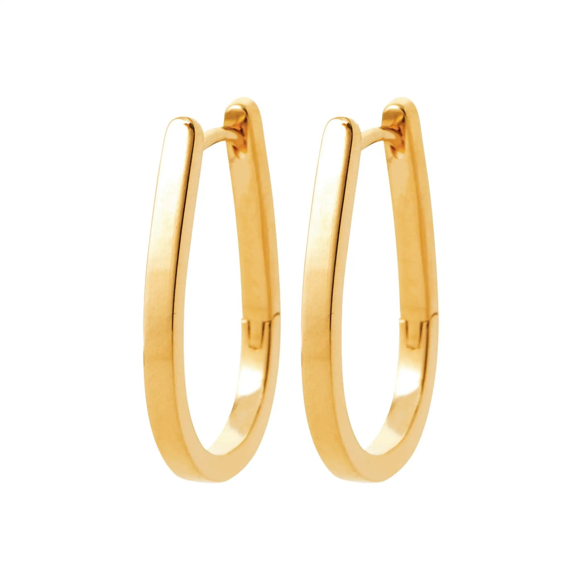 Burren - Get Things Right, Yellow Gold Plated Horseshoe Huggie Earrings