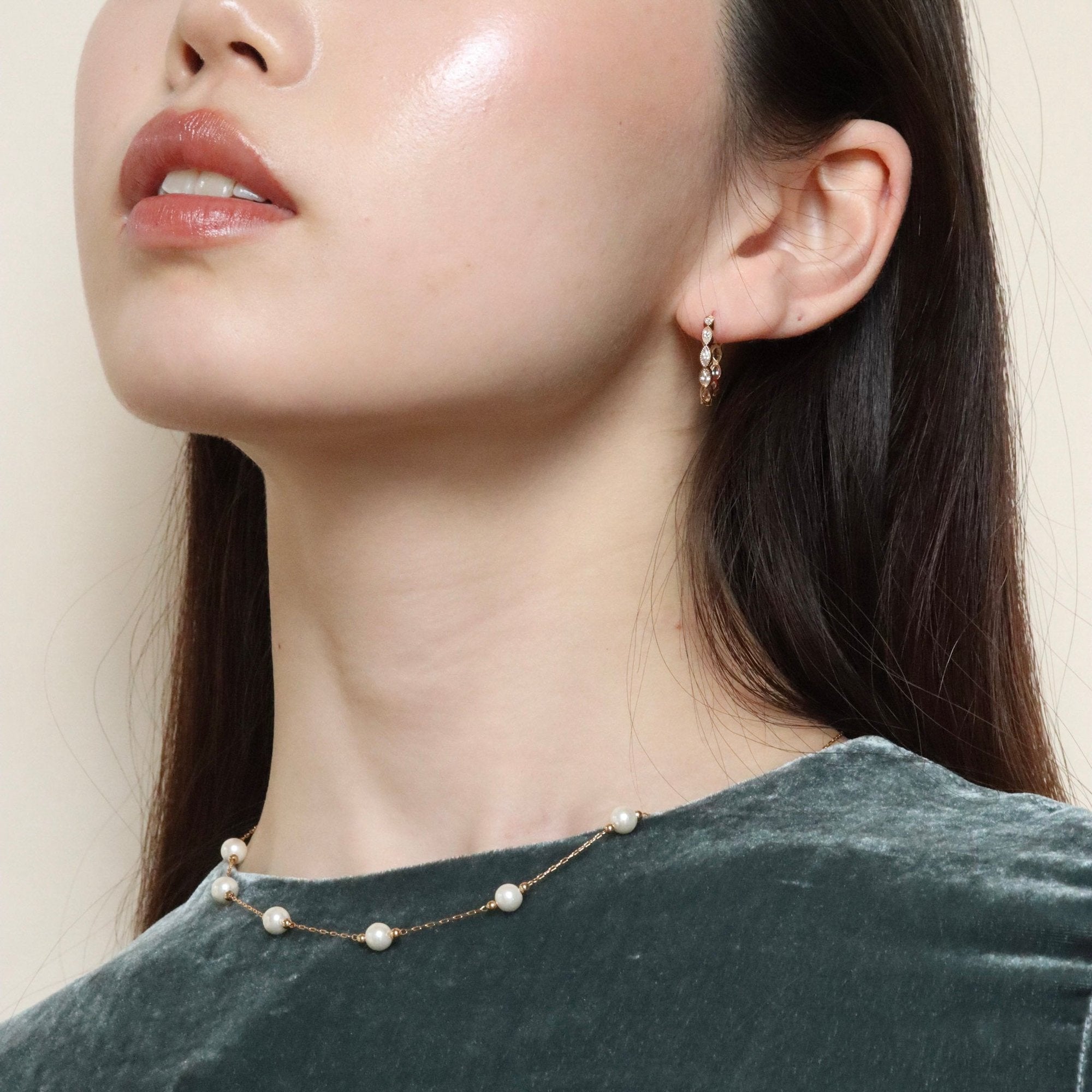 Burren - All of You, Yellow Gold Plated Synthetic Pearl And Ball Necklace 45cm