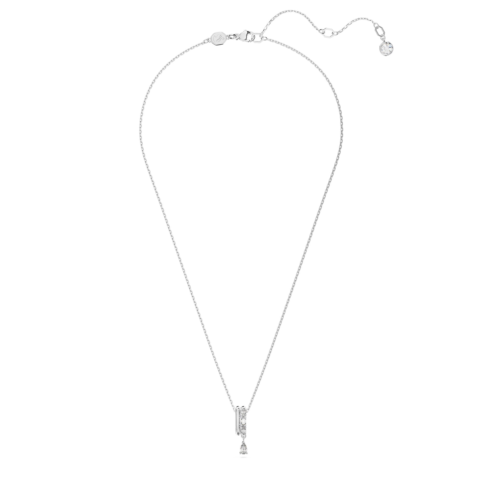 Swarovski Imber Pendant - Rhodium Plated - White Crystals