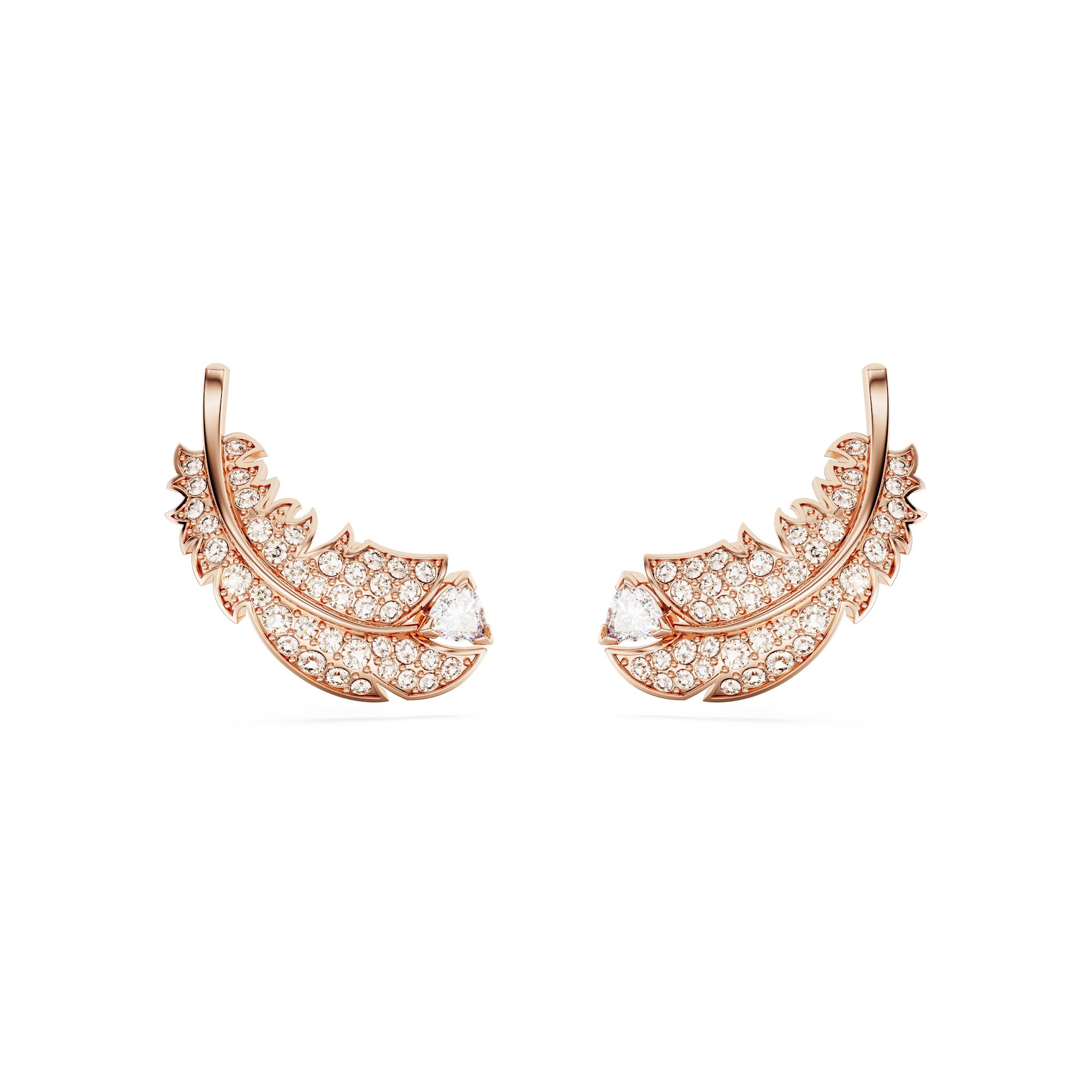Swarovski Idyllia Stud Ergs,Feather,ROS/CRY Earrings