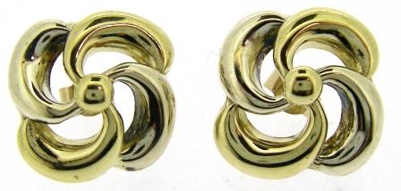 Vintage 9ct Yellow And White Gold Earrings