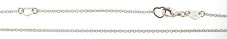 Hearts On Fire 18ct White Gold Lightweight Cable Chain With Lobster Clasp 20'