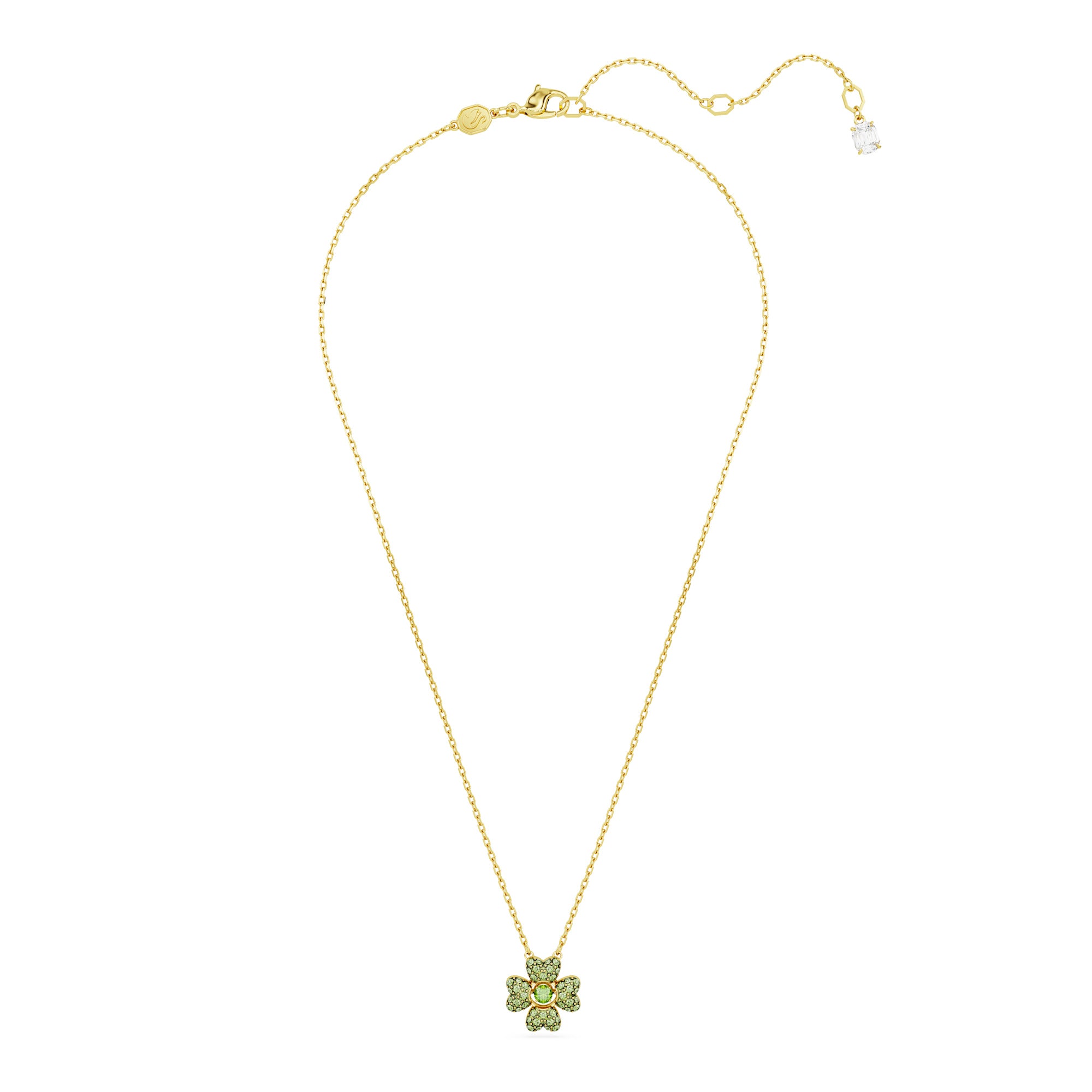 Swarovski Idyllia Pendant - Gold Tone-Plated - Green Crystals