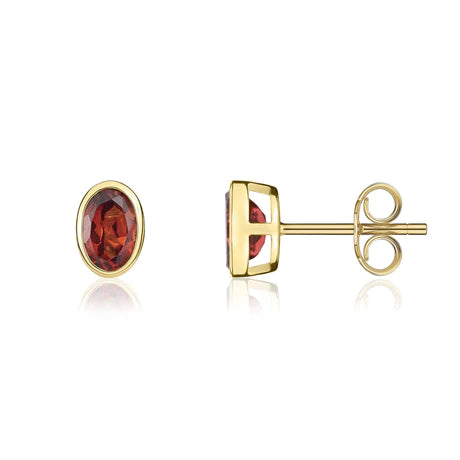 9ct Yellow Gold Created Sapphire & CZ Cluster Stud Earrings