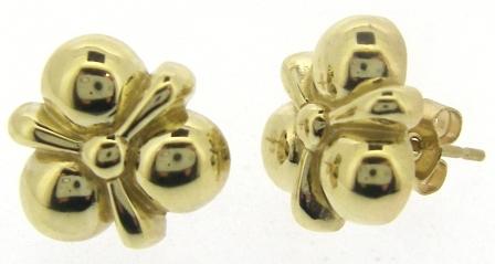 Vintage 9ct Yellow Gold Flower Stud Earrings