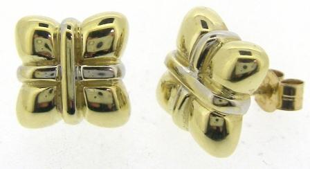 Vintage 9ct Yellow Gold Square Stud Earrings