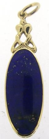 Vintage 9ct Yellow Gold Reversible Lapis Lazuli And Mother Of Pearl Pendant