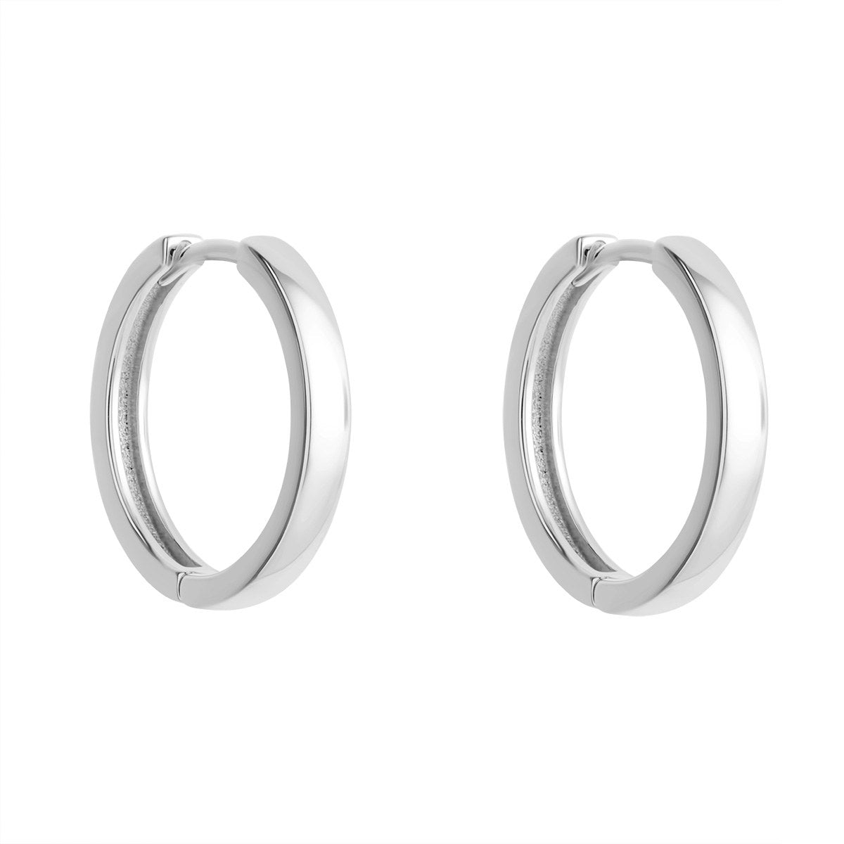 Sterling Silver Plain Hoop Earrings