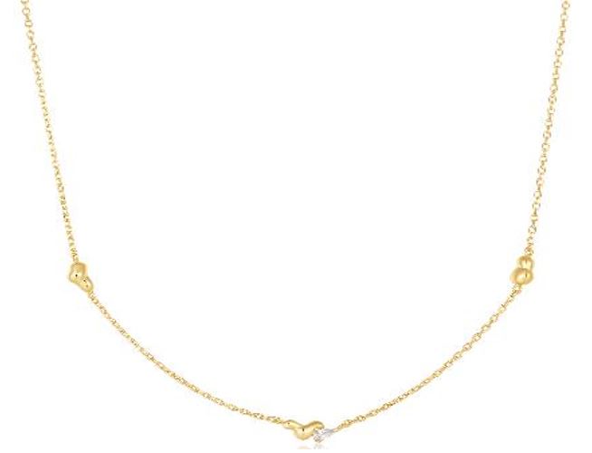 Ania Haie Silver and Yellow Gold Plated Twisted Wave Chain Necklace 38-43cm