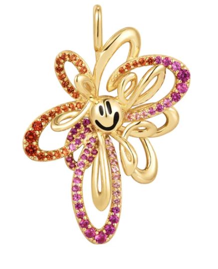 Ania Haie Silver and Yellow Gold Plated Cubic Zirconia Flower Charm