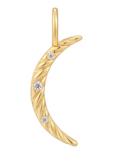Ania Haie Silver and Yellow Gold Plated Moon Charm with Cubic Zirconia