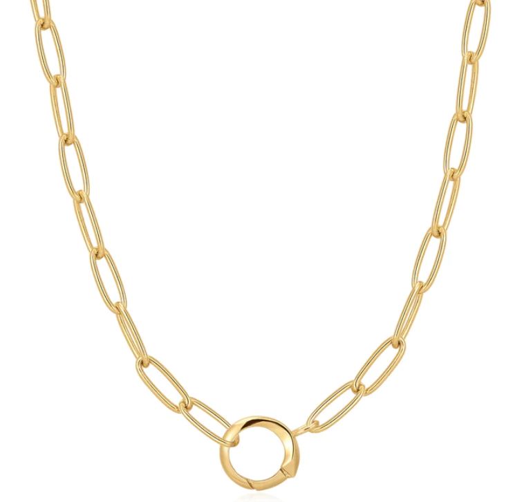 Ania Haie Silver and Yellow Gold Plated Link Charm Chain Connector Necklace 48cm