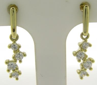 9ct Yellow Gold Open Star Cubic Zirconia Stud Earrings