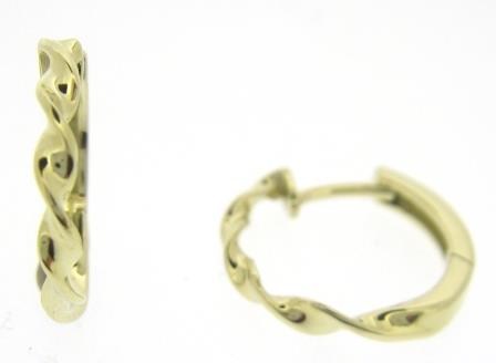 9ct Yellow Gold Cubic Zirconia Huggie Hoop Earrings