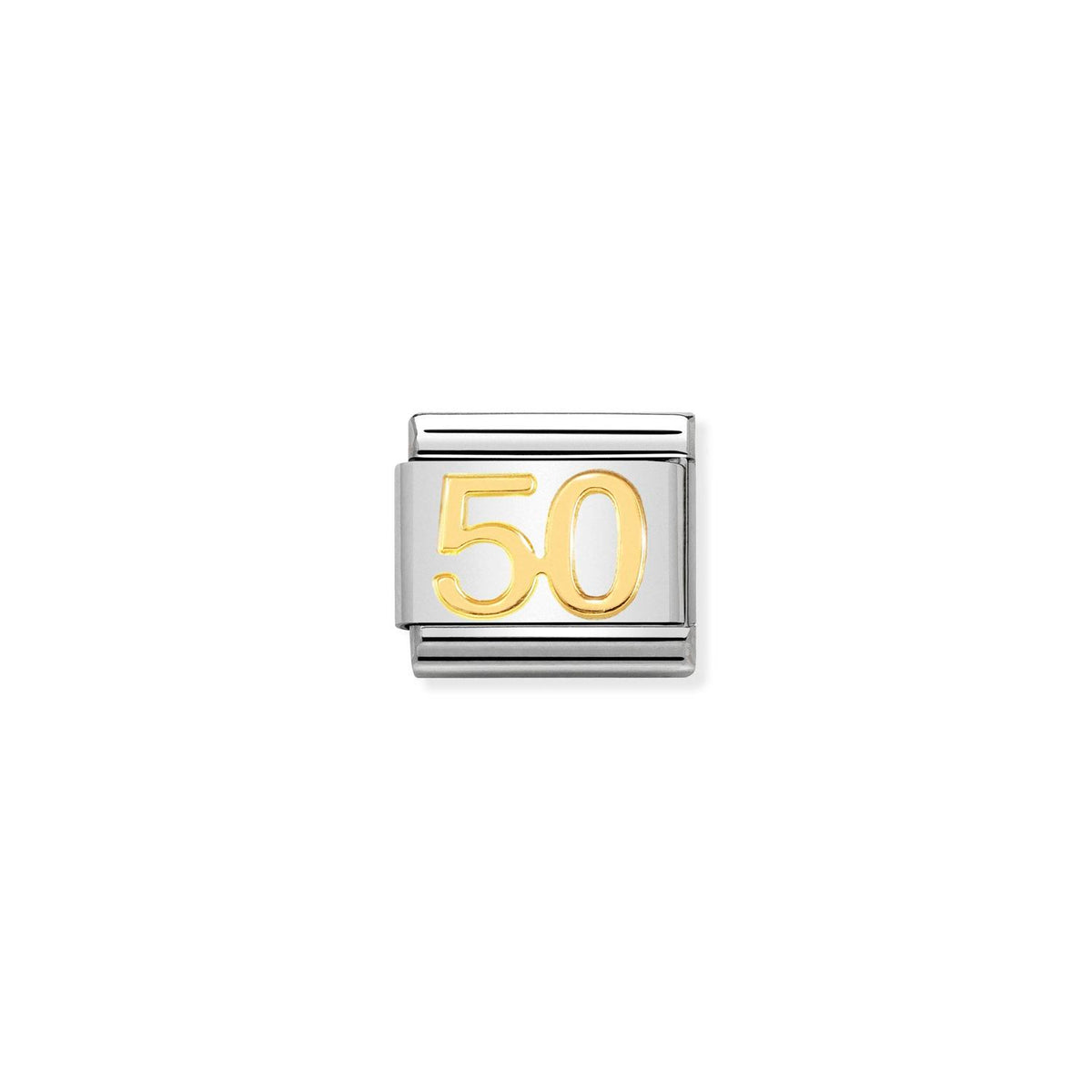 Nomination Number '50' - Stainless Steel / Yellow Gold
