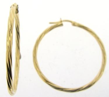 9ct Yellow Gold Half Twisted Hoop Earrings