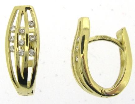 9ct Yellow Gold Cubic Zirconia Huggie Earrings