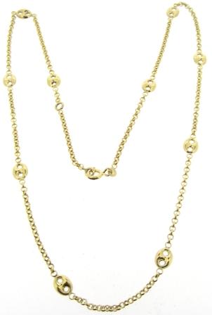 9ct Yellow Gold Belcher And Gucci Link Necklace