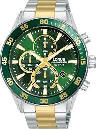 Lorus Mens Chronograph Green 43 mm watch Bracelet