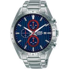 Lorus Mens Sports Chronograph Blue 43 mm watch Bracelet