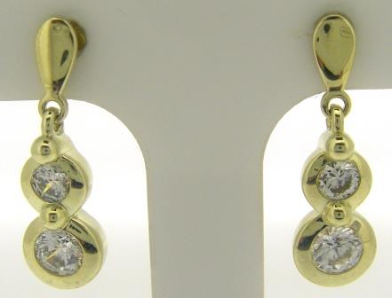 9ct Yellow Gold Bent Circle Drop Earrings