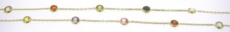 Sparkling Multicoloured Cubic Zirconia 9ct Yellow Gold Necklet Charm