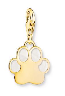 Thomas Sabo Sterling Silver Yellow Gold Plated Dog Paw Charm