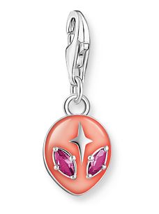 Thomas Sabo Sterling Silver Alien Head Charm with Red Detail
