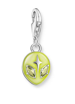 Thomas Sabo Sterling Silver Alien Head Charm with Yellow Detail