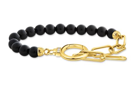 Thomas Sabo Yellow Gold Plated Sterling Silver Bracelet with Black Onyx