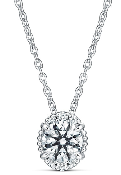 Hearts On Fire 18ct White Gold 0.25ct Ellipse Diamond Pendant