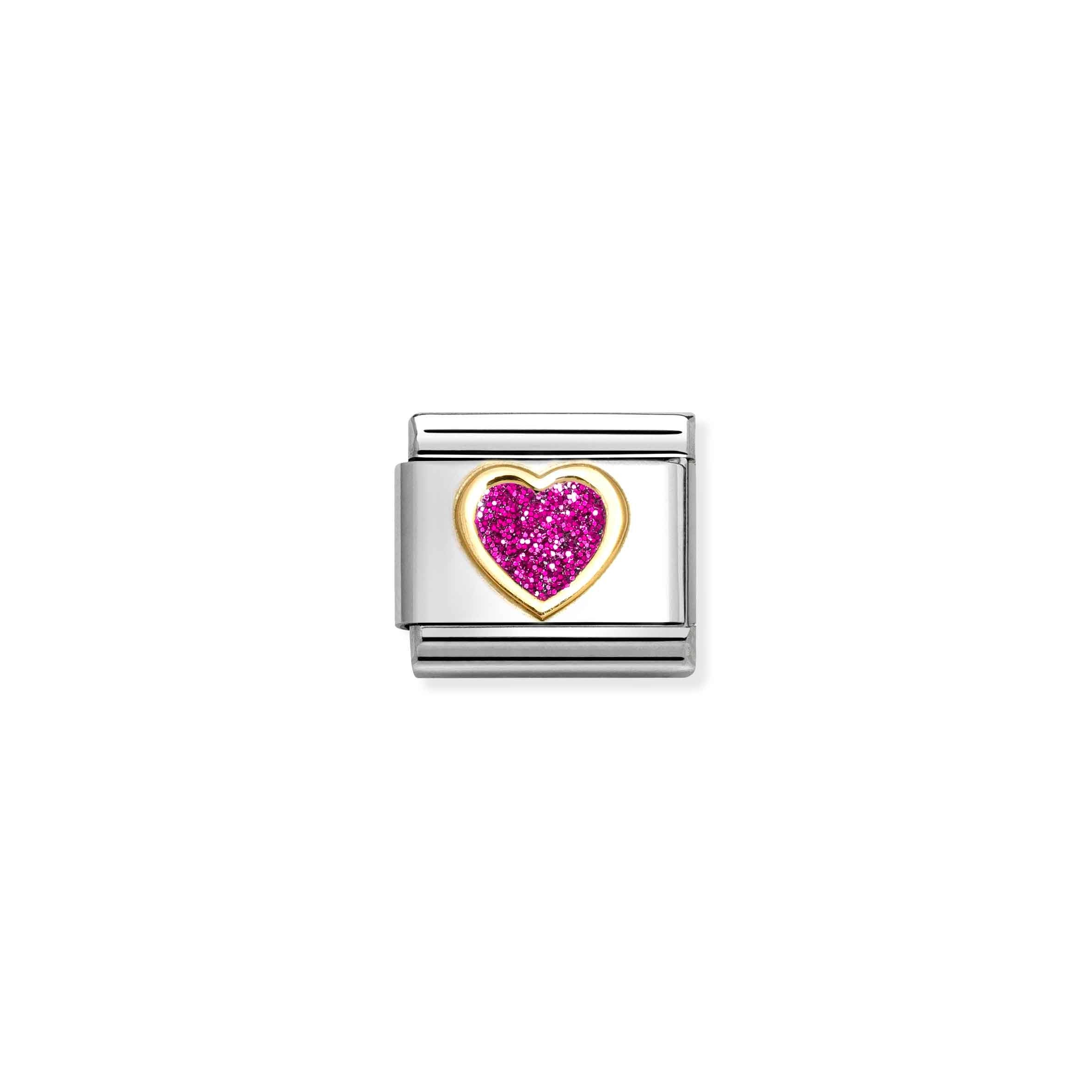 Nomination Composable Classic Fuchsia Heart Glitter Link
