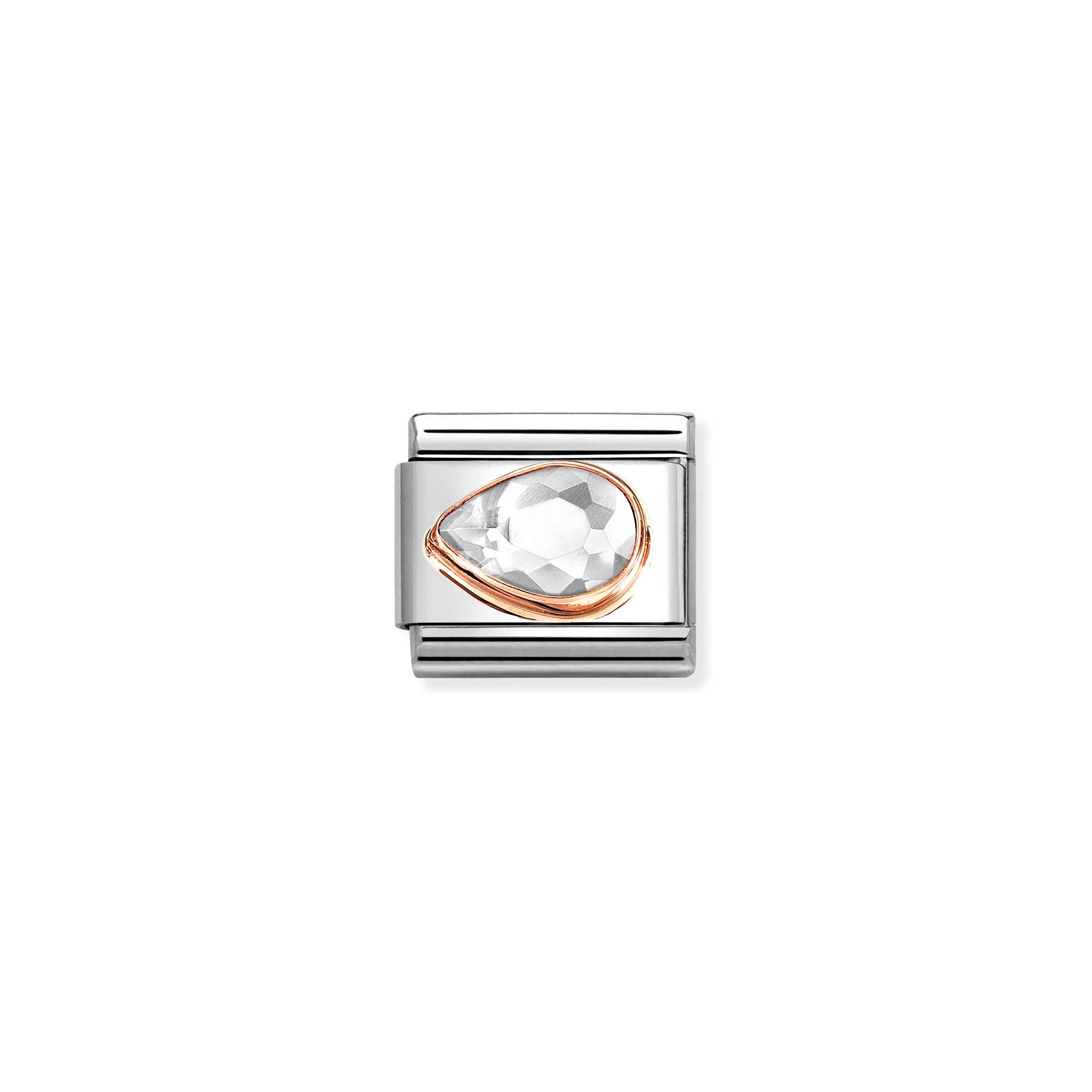 Nomination Composable Classic Faceted White Cubic Zirconia Drop Link