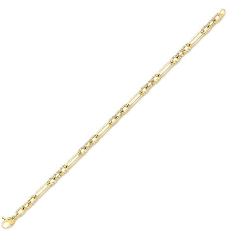 9ct Yellow Gold Polished Twisted Oval Link Bracelet